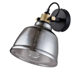 Maytoni Wandleuchte Irving schwarz rauchglas