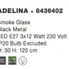 Nova Luce 8436402 ADELINA Pendelleuchte 3-flammig Schwarz Rauchgrau E27