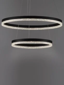 Nova Luce 9530229 ADRIA LED Pendelleuchte 2-flammig 60cm 3000K Schwarz dimmbar