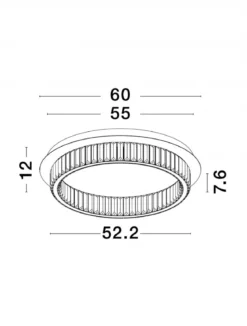 Nova Luce 9333072 AURELIA LED Deckenleuchte 60cm 3500K Chrom Kristall