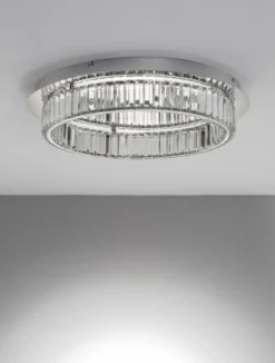 Nova Luce 9333072 AURELIA LED Deckenleuchte 60cm 3500K Chrom Kristall