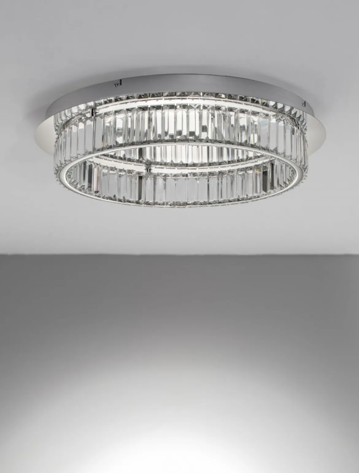 Nova Luce 9333072 AURELIA LED Deckenleuchte 60cm 3500K Chrom Kristall