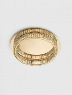 Nova Luce 9333079 AURELIA LED Deckenleuchte 50cm gerade 3500K Gold Kristall