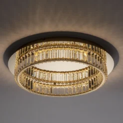 Nova Luce 9333079 AURELIA LED Deckenleuchte 50cm gerade 3500K Gold Kristall