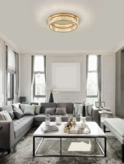 Nova Luce 9333080 AURELIA LED Deckenleuchte 60cm gerade 3500K Gold Kristall