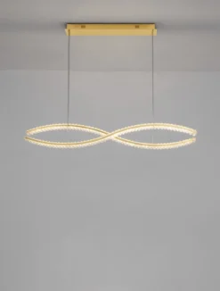 Nova Luce 9019724 AURELIA LED Pendelleuchte 2-flammig 3500K Gold Kristall