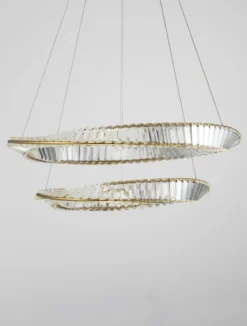 Nova Luce 9333063 AURELIA LED Pendelleuchte 2 Ringe 3500K Gold Kristall