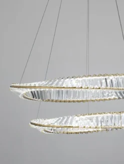 Nova Luce 9333063 AURELIA LED Pendelleuchte 2 Ringe 3500K Gold Kristall