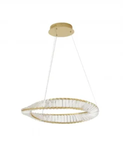 Nova Luce 9333061 AURELIA LED Pendelleuchte 60cm 3500K Gold Kristall