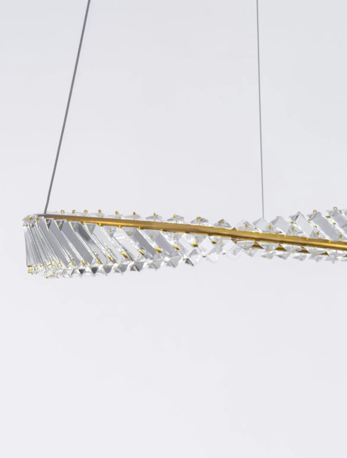 Nova Luce 9333061 AURELIA LED Pendelleuchte 60cm 3500K Gold Kristall