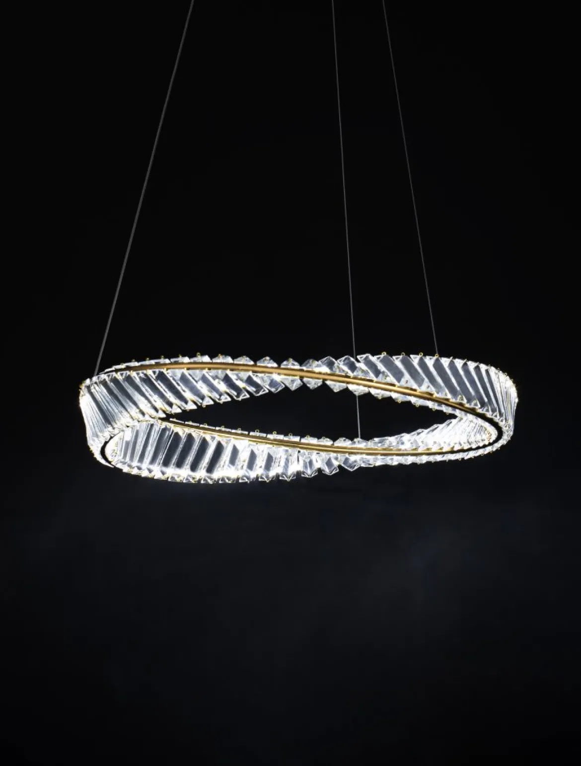 Nova Luce 9333061 AURELIA LED Pendelleuchte 60cm 3500K Gold Kristall