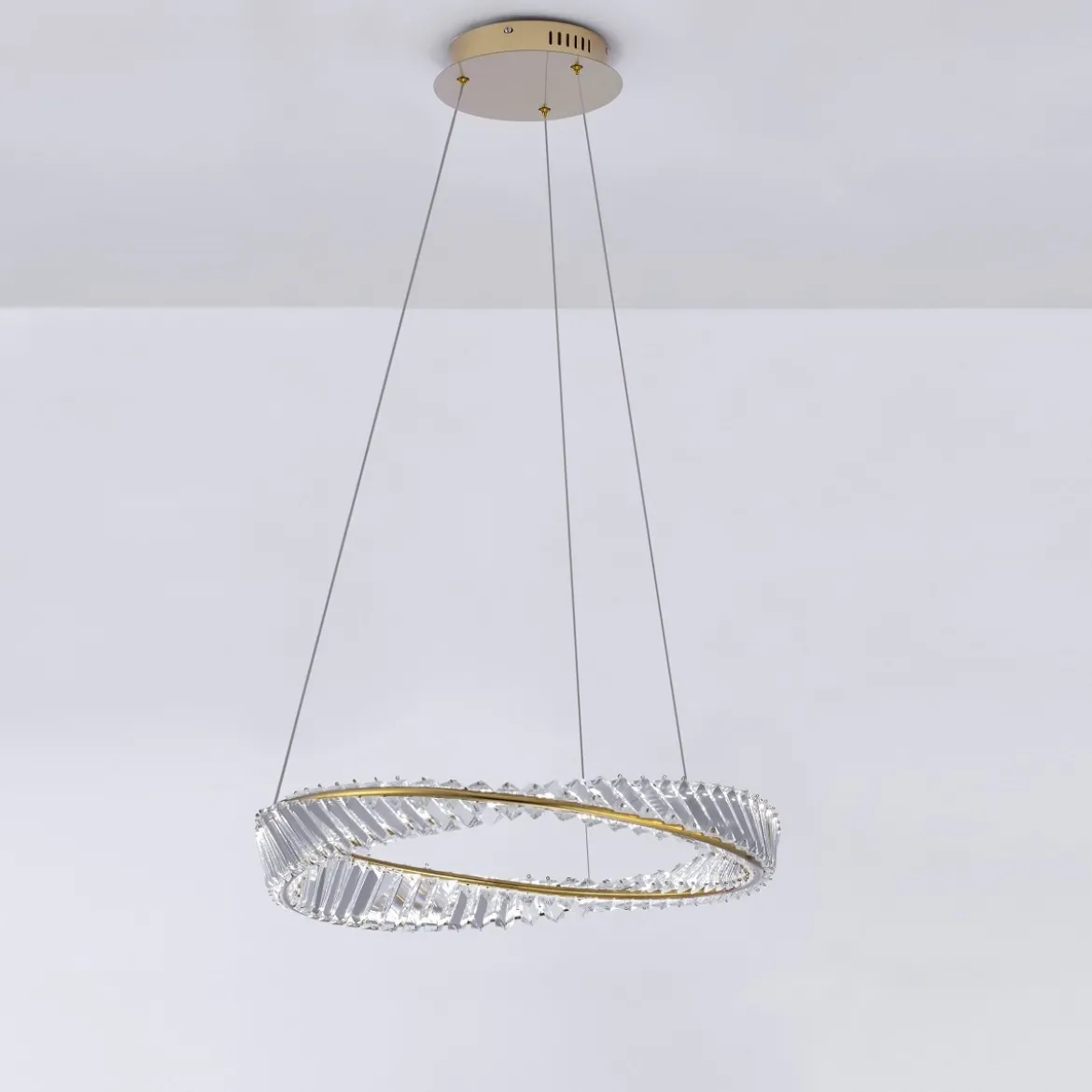 Nova Luce 9333061 AURELIA LED Pendelleuchte 60cm 3500K Gold Kristall