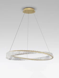 Nova Luce 9333062 AURELIA LED Pendelleuchte 80cm 3500K Gold Kristall
