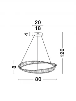 Nova Luce 9333062 AURELIA LED Pendelleuchte 80cm 3500K Gold Kristall