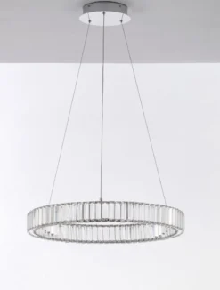 Nova Luce 9333066 AURELIA LED Pendelleuchte 60cm 3500K Chrom Kristall