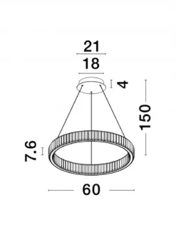 Nova Luce 9333066 AURELIA LED Pendelleuchte 60cm 3500K Chrom Kristall