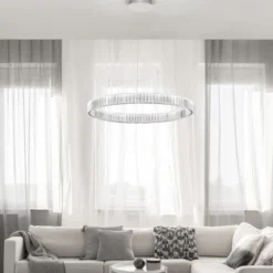 Nova Luce 9333067 AURELIA LED Pendelleuchte 80cm 3500K Chrom Kristall