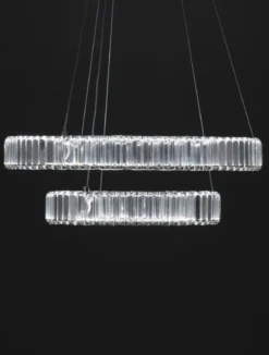Nova Luce 9333068 AURELIA LED Pendelleuchte 2 Ringe 3500K Chrom Kristall