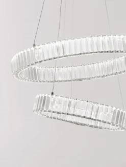 Nova Luce 9333068 AURELIA LED Pendelleuchte 2 Ringe 3500K Chrom Kristall