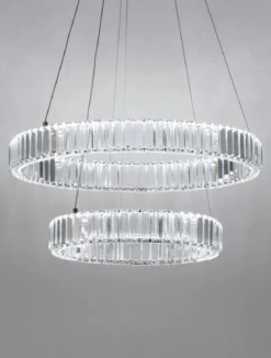 Nova Luce 9333068 AURELIA LED Pendelleuchte 2 Ringe 3500K Chrom Kristall