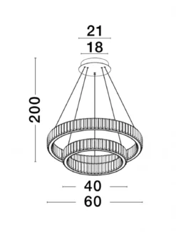 Nova Luce 9333068 AURELIA LED Pendelleuchte 2 Ringe 3500K Chrom Kristall