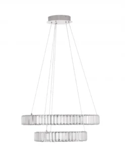 Nova Luce 9333068 AURELIA LED Pendelleuchte 2 Ringe 3500K Chrom Kristall