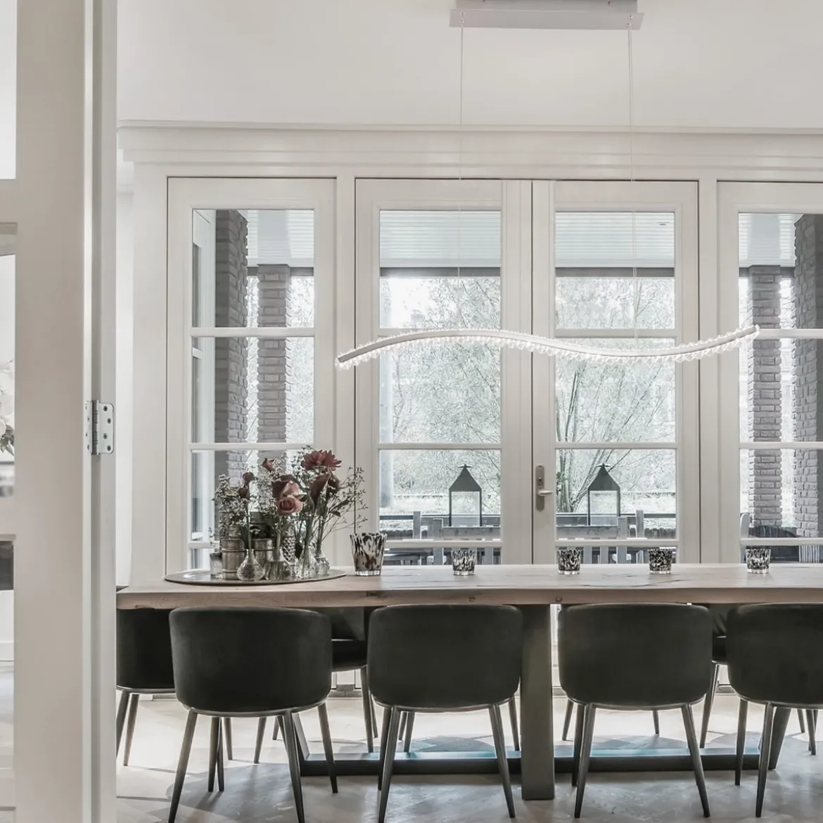 Nova Luce 9333070 AURELIA LED Pendelleuchte 100cm 3500K Chrom Kristall