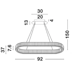 Nova Luce 9333073 AURELIA LED Pendelleuchte 92cm 3500K Gold Kristall
