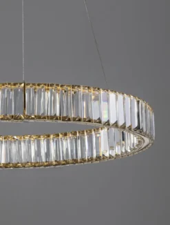 Nova Luce 9333075 AURELIA LED Pendelleuchte 60cm gerade 3500K Gold Kristall
