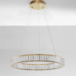Nova Luce 9333075 AURELIA LED Pendelleuchte 60cm gerade 3500K Gold Kristall