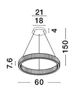 Nova Luce 9333075 AURELIA LED Pendelleuchte 60cm gerade 3500K Gold Kristall