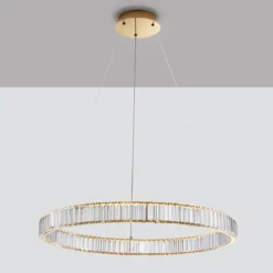 Nova Luce 9333076 AURELIA LED Pendelleuchte 80cm gerade 3500K Gold Kristall