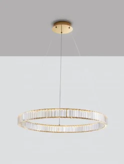 Nova Luce 9333076 AURELIA LED Pendelleuchte 80cm gerade 3500K Gold Kristall