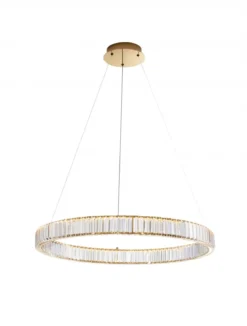 Nova Luce 9333076 AURELIA LED Pendelleuchte 80cm gerade 3500K Gold Kristall