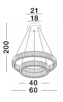 Nova Luce 9333077 AURELIA LED Pendelleuchte 2 Ringe gerade 3500K Gold Kristall