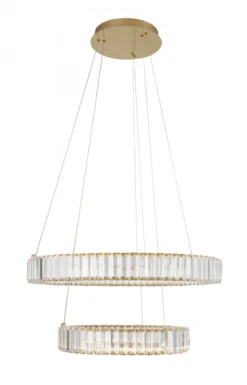 Nova Luce 9333077 AURELIA LED Pendelleuchte 2 Ringe gerade 3500K Gold Kristall
