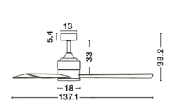 Nova Luce 9952350 AXEL Ventilator Schwarz Braun