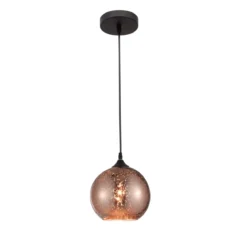 Nova Luce 8142680 BLAZE E27 Pendelleuchte 1-flammig Schwarz Kupfer