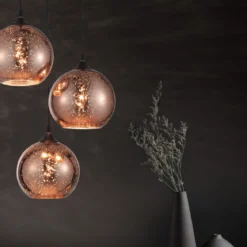 Nova Luce 8142681 BLAZE E27 Pendelleuchte 3-flammig Schwarz Kupfer