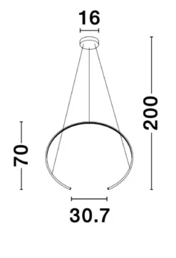 Nova Luce 9010023 BREDA LED Pendelleuchte 70cm 3000K Schwarz