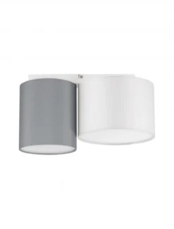 Nova Luce 9555804 BRYSON Deckenleuchte 2-flammig Weiss Grau E27