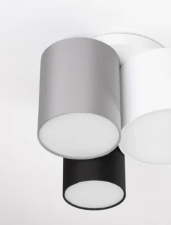 Nova Luce 9555805 BRYSON Deckenleuchte 3-flammig Schwarz Weiss Grau E27