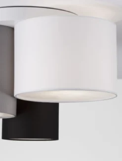 Nova Luce 9555805 BRYSON Deckenleuchte 3-flammig Schwarz Weiss Grau E27