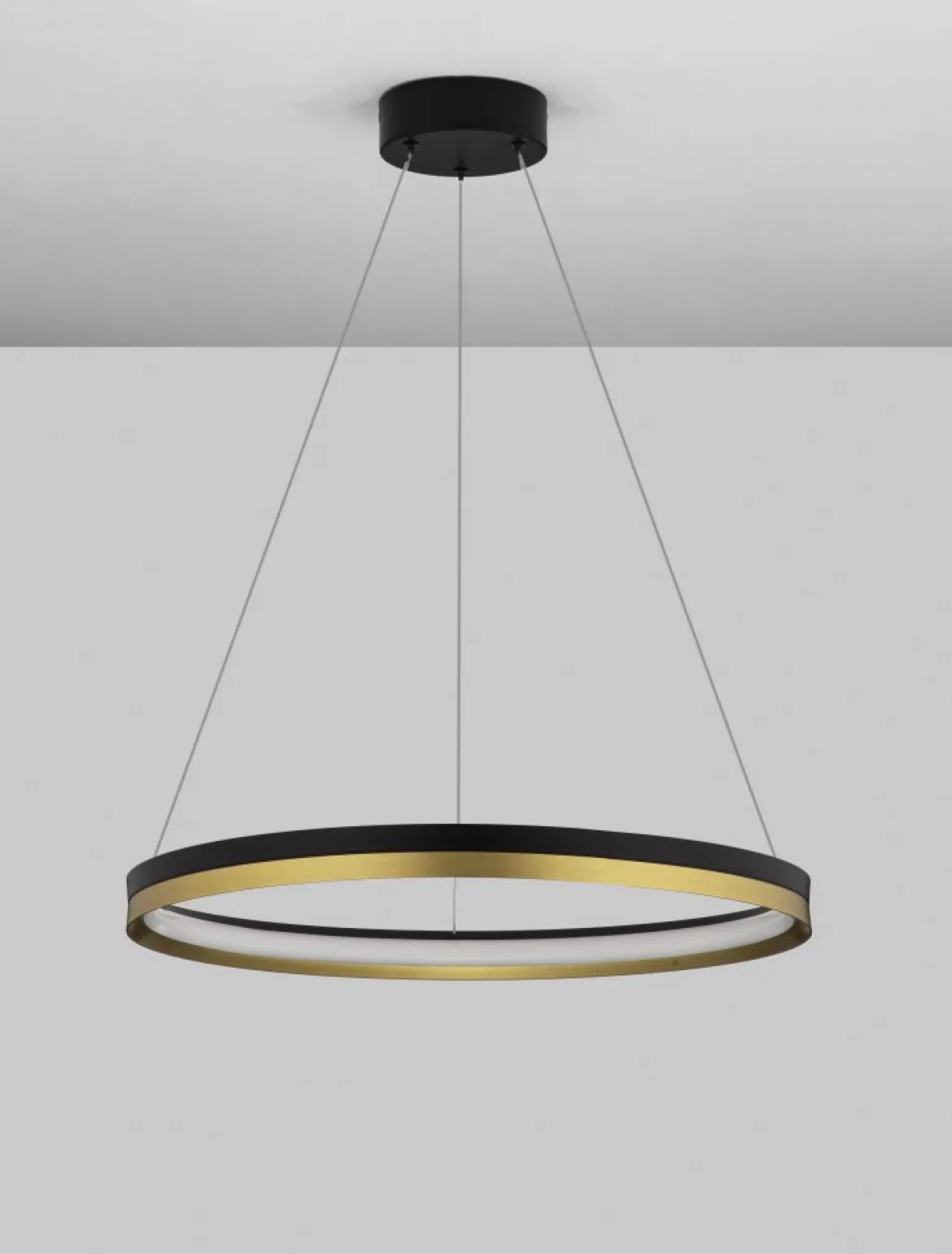 Nova Luce 9695238 CANTRIA LED Pendelleuchte 60cm 3000K Schwarz Gold dimmbar
