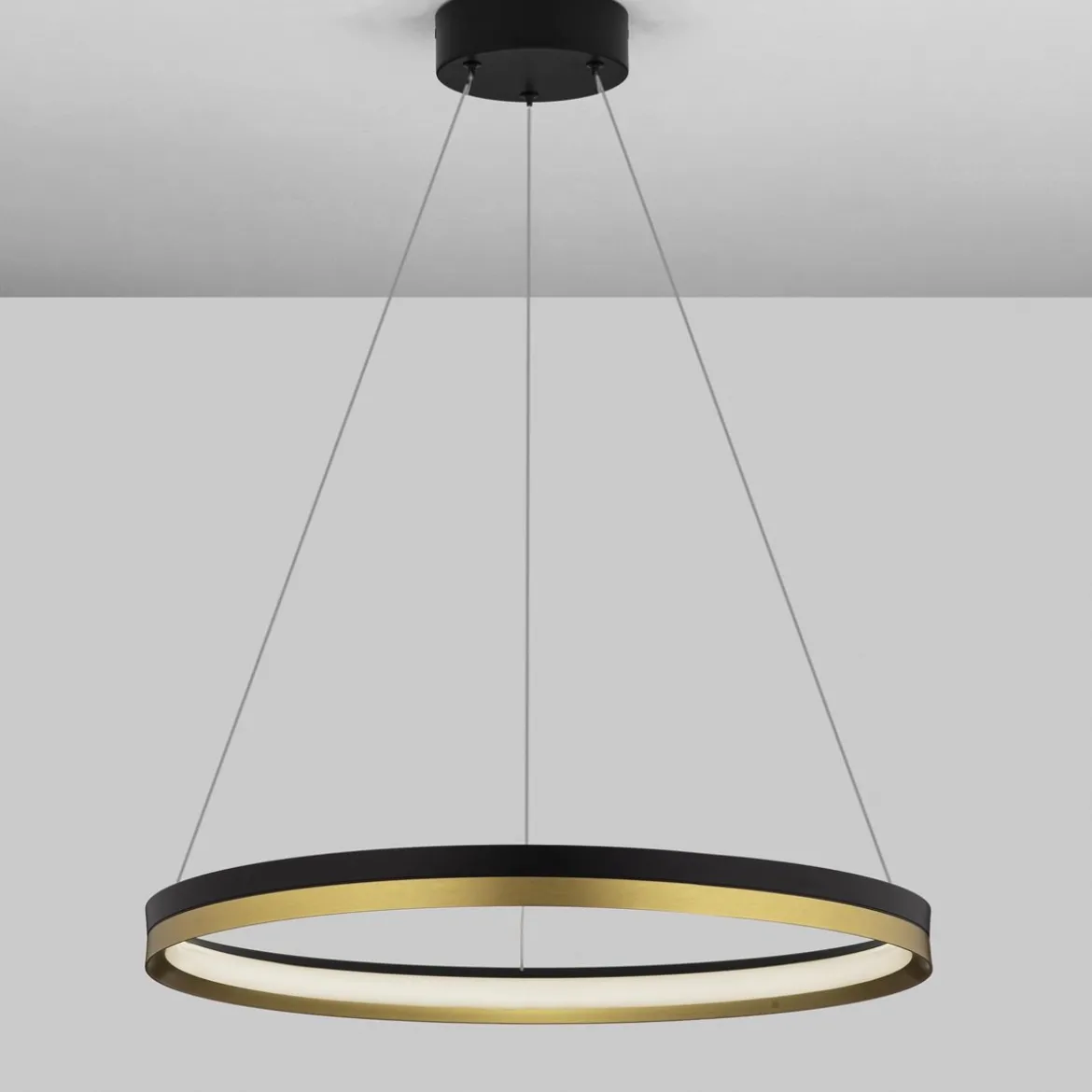 Nova Luce 9695238 CANTRIA LED Pendelleuchte 60cm 3000K Schwarz Gold dimmbar