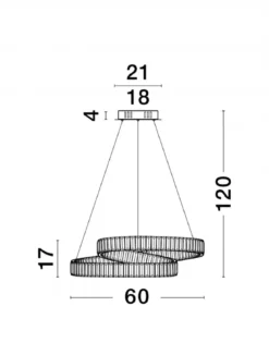 Nova Luce 9019721 CONCETO LED Pendelleuchte 60cm 3500K Gold