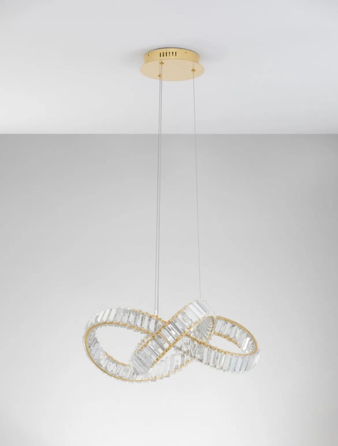 Nova Luce 9019722 CONCETO LED Pendelleuchte 60cm 3500K Gold Kristall
