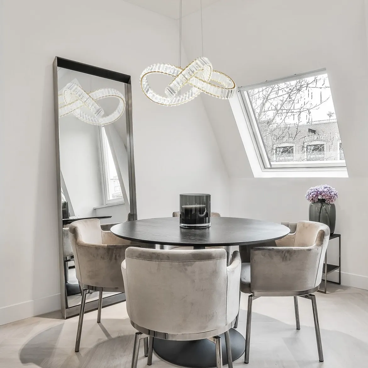 Nova Luce 9019722 CONCETO LED Pendelleuchte 60cm 3500K Gold Kristall
