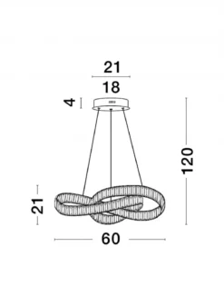 Nova Luce 9019723 CONCETO LED Pendelleuchte 60cm 3500K Chrom Kristall