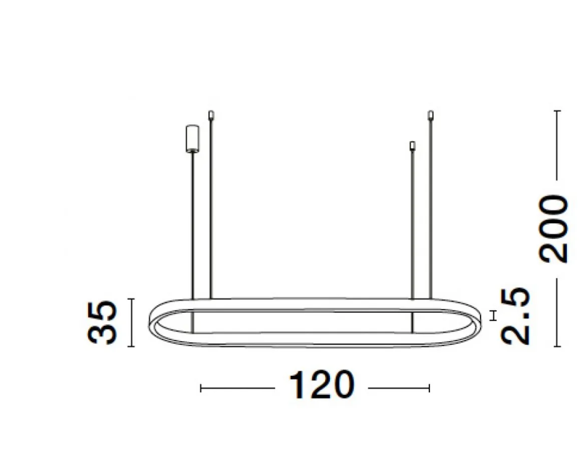 Nova Luce 9345624 CUPPE LED Pendelleuchte 120cm 3000K Schwarz dimmbar